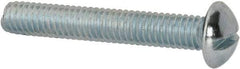 Value Collection - 5/16-18 UNC, 2" Length Under Head Slotted Drive Machine Screw - Round Head, Alloy Steel, Zinc-Plated Finish, Without Washer - Industrial Tool & Supply