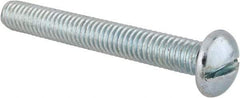 Value Collection - 5/16-18 UNC, 2-1/2" Length Under Head Slotted Drive Machine Screw - Round Head, Alloy Steel, Zinc-Plated Finish, Without Washer - Industrial Tool & Supply