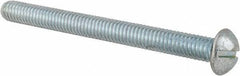 Value Collection - 5/16-18 UNC, 3-1/2" Length Under Head Slotted Drive Machine Screw - Round Head, Alloy Steel, Zinc-Plated Finish, Without Washer - Industrial Tool & Supply