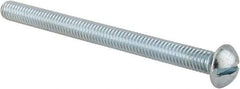 Value Collection - 5/16-18 UNC, 4" Length Under Head Slotted Drive Machine Screw - Round Head, Alloy Steel, Zinc-Plated Finish, Without Washer - Industrial Tool & Supply