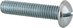 Value Collection - 3/8-16 UNC, 1-3/4" Length Under Head Slotted Drive Machine Screw - Round Head, Alloy Steel, Zinc-Plated Finish, Without Washer - Industrial Tool & Supply