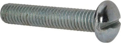 Value Collection - 3/8-16 UNC, 2" Length Under Head Slotted Drive Machine Screw - Round Head, Alloy Steel, Zinc-Plated Finish, Without Washer - Industrial Tool & Supply