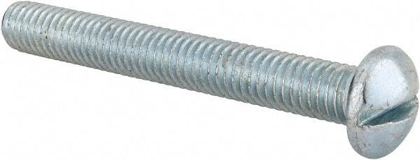 Value Collection - 3/8-16 UNC, 3" Length Under Head Slotted Drive Machine Screw - Round Head, Alloy Steel, Zinc-Plated Finish, Without Washer - Industrial Tool & Supply