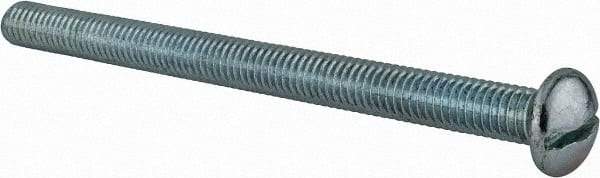 Value Collection - 3/8-16 UNC, 5" Length Under Head Slotted Drive Machine Screw - Round Head, Alloy Steel, Zinc-Plated Finish, Without Washer - Industrial Tool & Supply