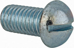 Value Collection - 1/2-13 UNC, 1" Length Under Head Slotted Drive Machine Screw - Round Head, Alloy Steel, Zinc-Plated Finish, Without Washer - Industrial Tool & Supply