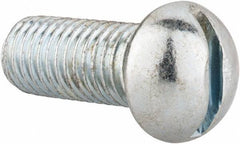 Value Collection - 1/2-13 UNC, 1-1/4" Length Under Head Slotted Drive Machine Screw - Round Head, Alloy Steel, Zinc-Plated Finish, Without Washer - Industrial Tool & Supply