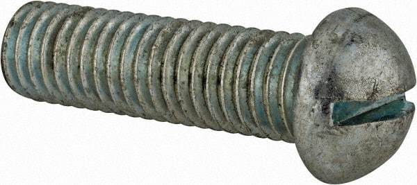 Value Collection - 1/2-13 UNC, 1-3/4" Length Under Head Slotted Drive Machine Screw - Round Head, Grade J82 Steel, Zinc-Plated Finish, Without Washer - Industrial Tool & Supply