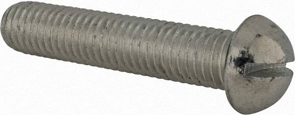 Value Collection - 1/2-13 UNC, 2-1/2" Length Under Head Slotted Drive Machine Screw - Round Head, Alloy Steel, Zinc-Plated Finish, Without Washer - Industrial Tool & Supply