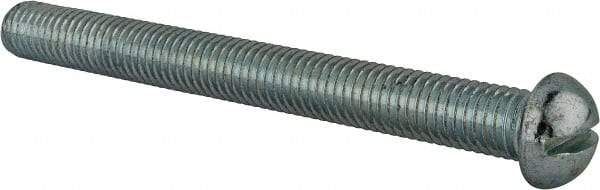 Value Collection - 1/2-13 UNC, 5" Length Under Head Slotted Drive Machine Screw - Round Head, Alloy Steel, Zinc-Plated Finish, Without Washer - Industrial Tool & Supply