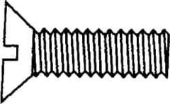 Value Collection - M6x1.00 Metric Coarse, 45mm OAL Slotted Drive Machine Screw - Flat Head, Grade 316 & A4 Stainless Steel, Uncoated, Without Washer - Industrial Tool & Supply