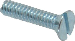 Value Collection - #4-40 UNC, 1/2" OAL Slotted Drive Machine Screw - Flat Head, Grade 2 Steel, Zinc-Plated Finish, Without Washer - Industrial Tool & Supply