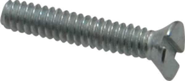 Value Collection - #4-40 UNC, 5/8" OAL Slotted Drive Machine Screw - Flat Head, Grade 2 Steel, Zinc-Plated Finish, Without Washer - Industrial Tool & Supply