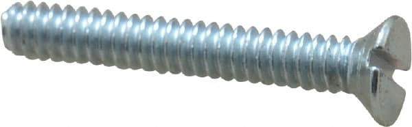 Value Collection - #4-40 UNC, 3/4" OAL Slotted Drive Machine Screw - Flat Head, Grade J82 Steel, Zinc-Plated Finish, Without Washer - Industrial Tool & Supply