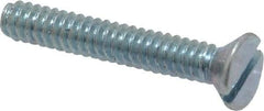 Value Collection - #6-32 UNC, 7/8" OAL Slotted Drive Machine Screw - Flat Head, Grade 2 Steel, Zinc-Plated Finish, Without Washer - Industrial Tool & Supply