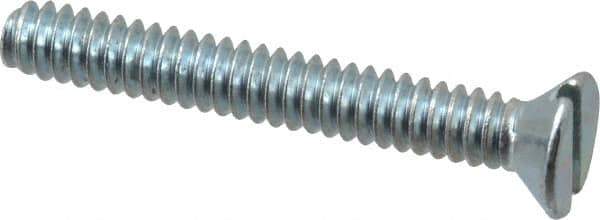 Value Collection - #6-32 UNC, 1" OAL Slotted Drive Machine Screw - Flat Head, Grade 2 Steel, Zinc-Plated Finish, Without Washer - Industrial Tool & Supply