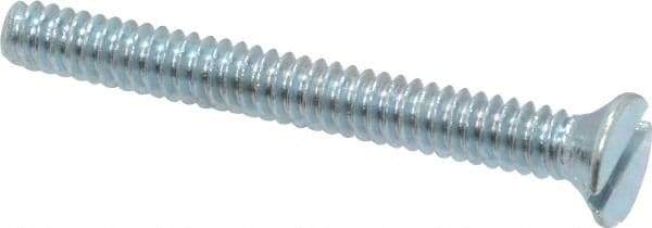 Value Collection - #6-32 UNC, 1-1/4" OAL Slotted Drive Machine Screw - Flat Head, Grade 2 Steel, Zinc-Plated Finish, Without Washer - Industrial Tool & Supply