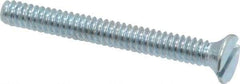 Value Collection - #6-32 UNC, 1-1/4" OAL Slotted Drive Machine Screw - Flat Head, Grade 2 Steel, Zinc-Plated Finish, Without Washer - Industrial Tool & Supply