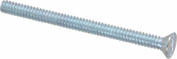Value Collection - #6-32 UNC, 1-3/4" OAL Slotted Drive Machine Screw - Flat Head, Grade 2 Steel, Zinc-Plated Finish, Without Washer - Industrial Tool & Supply