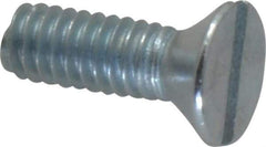 Value Collection - #8-32 UNC, 1/2" OAL Slotted Drive Machine Screw - Flat Head, Grade 2 Steel, Zinc-Plated Finish, Without Washer - Industrial Tool & Supply