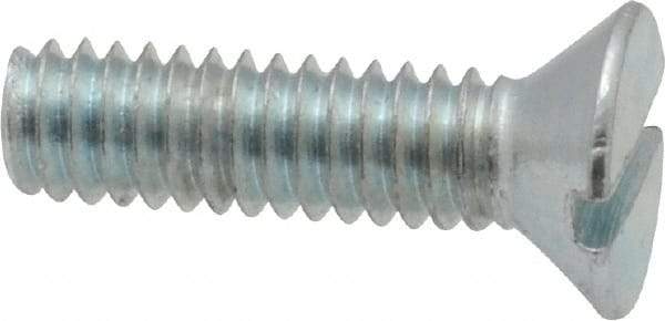 Value Collection - #8-32 UNC, 5/8" OAL Slotted Drive Machine Screw - Flat Head, Grade 2 Steel, Zinc-Plated Finish, Without Washer - Industrial Tool & Supply