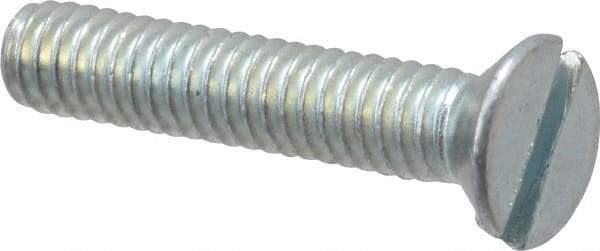 Value Collection - #8-32 UNC, 7/8" OAL Slotted Drive Machine Screw - Flat Head, Grade 2 Steel, Zinc-Plated Finish, Without Washer - Industrial Tool & Supply