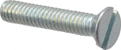 Value Collection - #8-32 UNC, 7/8" OAL Slotted Drive Machine Screw - Flat Head, Grade 2 Steel, Zinc-Plated Finish, Without Washer - Industrial Tool & Supply