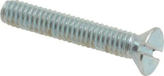 Value Collection - #8-32 UNC, 1" OAL Slotted Drive Machine Screw - Flat Head, Grade 2 Steel, Zinc-Plated Finish, Without Washer - Industrial Tool & Supply