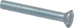 Value Collection - #8-32 UNC, 1-1/4" OAL Slotted Drive Machine Screw - Flat Head, Grade 2 Steel, Zinc-Plated Finish, Without Washer - Industrial Tool & Supply