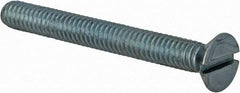 Value Collection - #8-32 UNC, 1-1/2" OAL Slotted Drive Machine Screw - Flat Head, Grade 2 Steel, Zinc-Plated Finish, Without Washer - Industrial Tool & Supply