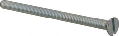 Value Collection - #8-32 UNC, 2-1/2" OAL Slotted Drive Machine Screw - Flat Head, Grade 2 Steel, Zinc-Plated Finish, Without Washer - Industrial Tool & Supply