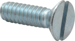 Value Collection - #10-24 UNC, 5/8" OAL Slotted Drive Machine Screw - Flat Head, Grade 2 Steel, Zinc-Plated Finish, Without Washer - Industrial Tool & Supply