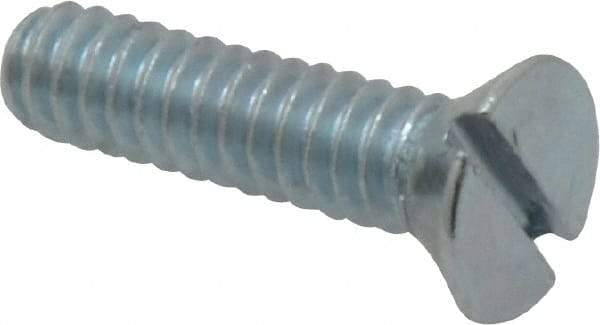 Value Collection - #10-24 UNC, 3/4" OAL Slotted Drive Machine Screw - Flat Head, Grade 2 Steel, Zinc-Plated Finish, Without Washer - Industrial Tool & Supply