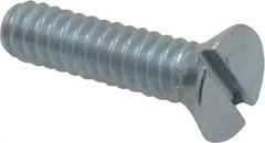 Value Collection - #10-24 UNC, 3/4" OAL Slotted Drive Machine Screw - Flat Head, Grade 2 Steel, Zinc-Plated Finish, Without Washer - Industrial Tool & Supply