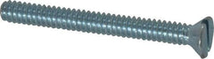 Value Collection - #10-24 UNC, 1-3/4" OAL Slotted Drive Machine Screw - Flat Head, Grade 2 Steel, Zinc-Plated Finish, Without Washer - Industrial Tool & Supply