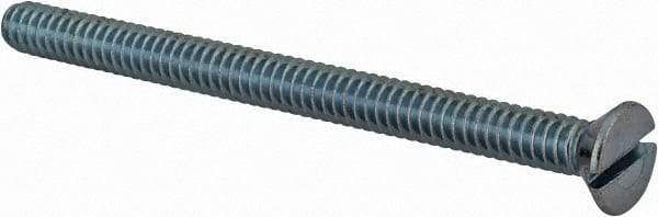 Value Collection - #10-24 UNC, 2-1/2" OAL Slotted Drive Machine Screw - Flat Head, Grade 2 Steel, Zinc-Plated Finish, Without Washer - Industrial Tool & Supply