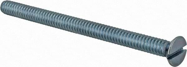 Value Collection - #10-24 UNC, 2-3/4" OAL Slotted Drive Machine Screw - Flat Head, Grade 2 Steel, Zinc-Plated Finish, Without Washer - Industrial Tool & Supply