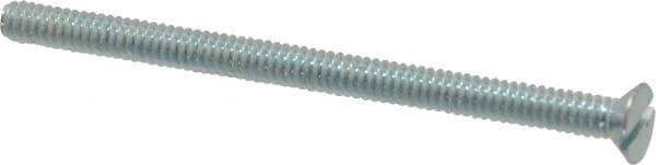 Value Collection - #10-24 UNC, 3" OAL Slotted Drive Machine Screw - Flat Head, Grade 2 Steel, Zinc-Plated Finish, Without Washer - Industrial Tool & Supply