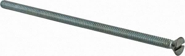 Value Collection - #10-24 UNC, 4-1/2" OAL Slotted Drive Machine Screw - Flat Head, Grade 2 Steel, Zinc-Plated Finish, Without Washer - Industrial Tool & Supply