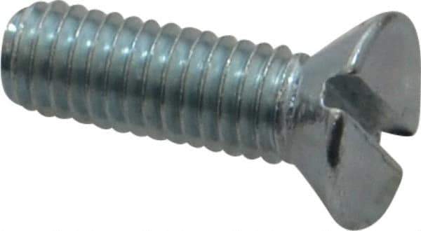 Value Collection - #10-32 UNF, 5/8" OAL Slotted Drive Machine Screw - Flat Head, Grade 2 Steel, Zinc-Plated Finish, Without Washer - Industrial Tool & Supply