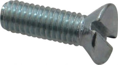 Value Collection - #10-32 UNF, 5/8" OAL Slotted Drive Machine Screw - Flat Head, Grade 2 Steel, Zinc-Plated Finish, Without Washer - Industrial Tool & Supply