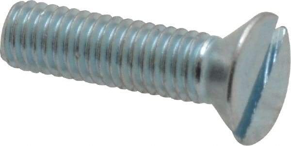 Value Collection - #10-32 UNF, 3/4" OAL Slotted Drive Machine Screw - Flat Head, Grade 2 Steel, Zinc-Plated Finish, Without Washer - Industrial Tool & Supply
