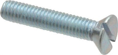 Value Collection - #10-32 UNF, 1" OAL Slotted Drive Machine Screw - Flat Head, Grade 2 Steel, Zinc-Plated Finish, Without Washer - Industrial Tool & Supply