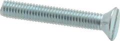 Value Collection - #10-32 UNF, 1-1/4" OAL Slotted Drive Machine Screw - Flat Head, Grade 2 Steel, Zinc-Plated Finish, Without Washer - Industrial Tool & Supply