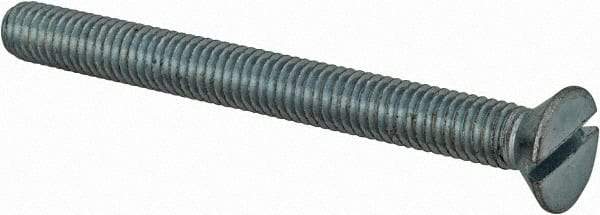Value Collection - #10-32 UNF, 2" OAL Slotted Drive Machine Screw - Flat Head, Grade 2 Steel, Zinc-Plated Finish, Without Washer - Industrial Tool & Supply