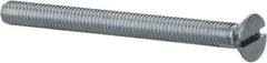 Value Collection - #10-32 UNF, 2-1/4" OAL Slotted Drive Machine Screw - Flat Head, Grade 2 Steel, Zinc-Plated Finish, Without Washer - Industrial Tool & Supply