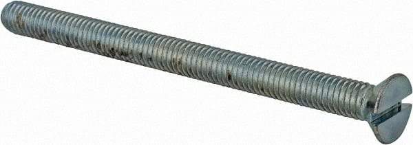 Value Collection - #10-32 UNF, 2-1/2" OAL Slotted Drive Machine Screw - Flat Head, Grade 2 Steel, Zinc-Plated Finish, Without Washer - Industrial Tool & Supply