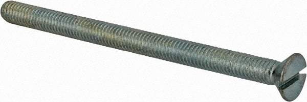 Value Collection - #10-32 UNF, 2-3/4" OAL Slotted Drive Machine Screw - Flat Head, Grade 2 Steel, Zinc-Plated Finish, Without Washer - Industrial Tool & Supply
