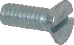 Value Collection - #12-24 UNC, 1/2" OAL Slotted Drive Machine Screw - Flat Head, Grade 2 Steel, Zinc-Plated Finish, Without Washer - Industrial Tool & Supply