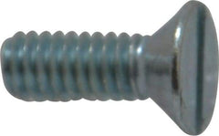 Value Collection - #12-24 UNC, 5/8" OAL Slotted Drive Machine Screw - Flat Head, Grade 2 Steel, Zinc-Plated Finish, Without Washer - Industrial Tool & Supply