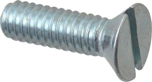 Value Collection - #12-24 UNC, 3/4" OAL Slotted Drive Machine Screw - Flat Head, Grade 2 Steel, Zinc-Plated Finish, Without Washer - Industrial Tool & Supply